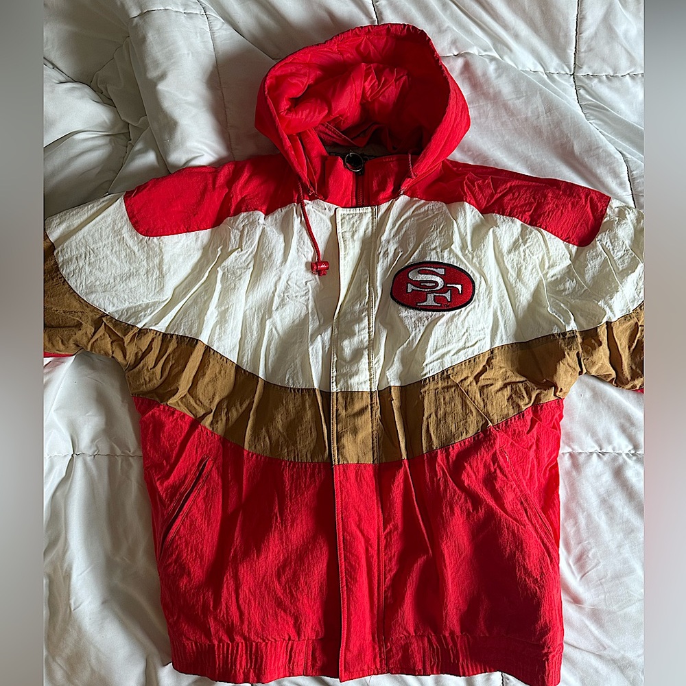 1990s Apex One proline San Francisco 49ers puffer jacket with removable hood